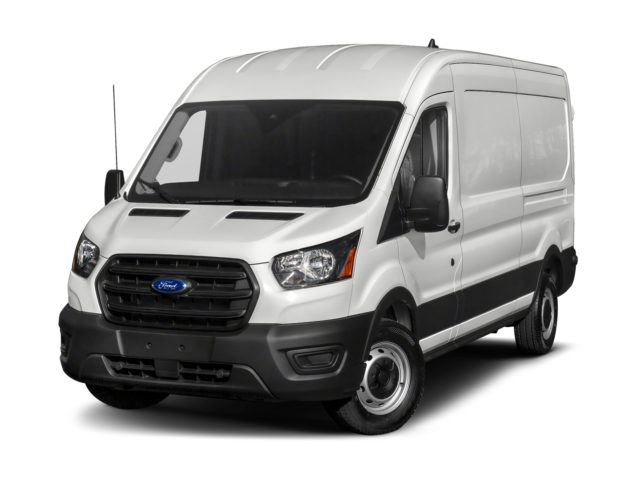 2020 Ford Transit Cargo Van Extended Length High Roof Van 3D in Blue — front three-quarter view
