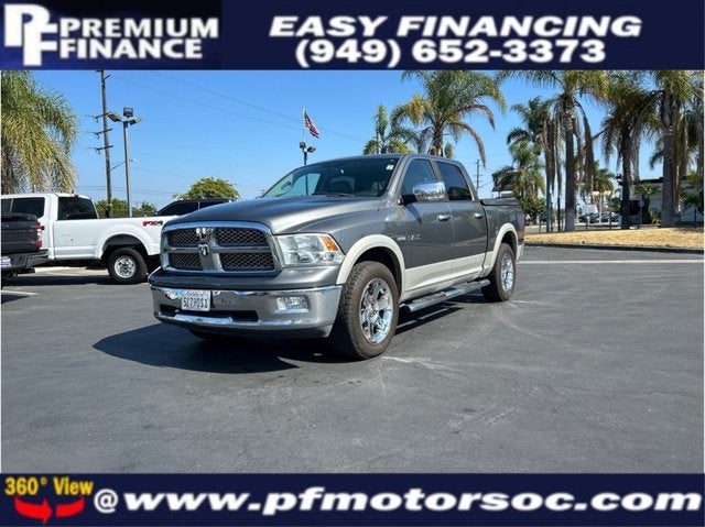 2010 Dodge Ram 1500 Laramie in Mineral Gray Metallic — front three-quarter view