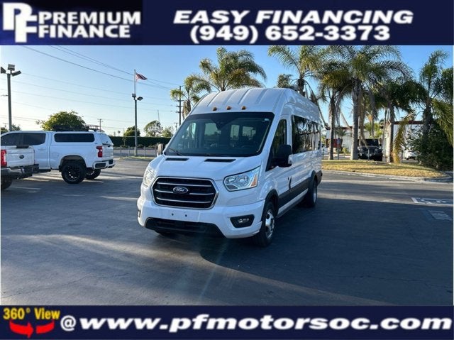2020 Ford Transit Passenger Wagon XLT EXTENDED 15 PASSENGER NAV BACK UP CAM CLEAN in White — front three-quarter view