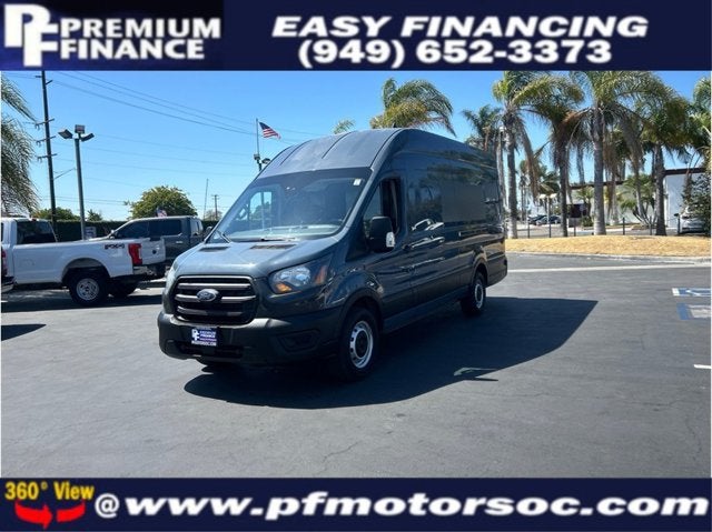 2020 Ford Transit Cargo Van 250 EXTENDED HIGH ROOF CARGO BACK UP CAM in Blue — front three-quarter view
