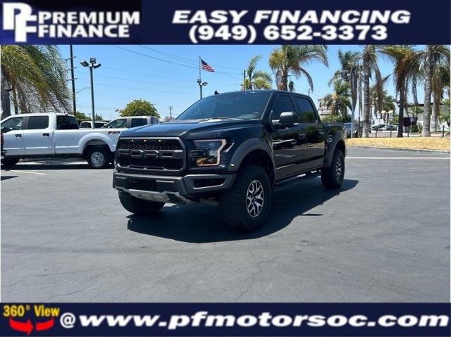 2019 Ford F-150 RAPTOR 4X4 NAV BACK UP CAM CLEAN R in Black — front three-quarter view