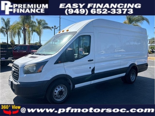 2017 Ford Transit Van 250 EXTENDED HIGH ROOF DUALLY BACK UP CAMERA CLEAN in White — front three-quarter view