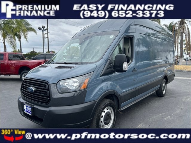 2019 Ford Transit Van 250 EXTENDED HIGH ROOF BACK UP CAM CLEAN in Blue — front three-quarter view