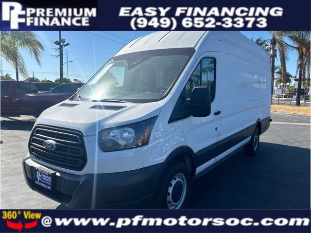 2018 Ford Transit Van 250 EXTENDED HIGH ROOF CARCO BACK UP CAM 1 OWNER in White — front three-quarter view
