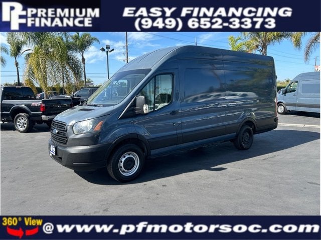 2019 Ford Transit Van 250 CARGO HIGH ROOF EXTENDED CLEAN in Blue — front three-quarter view
