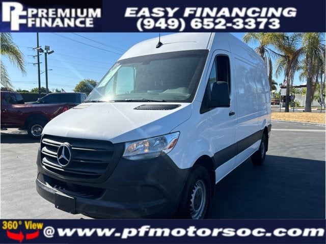 2020 Mercedes-Benz Sprinter Cargo Van 2500 HIGH ROOF CARGO BACK UP CAM 1 OWNER CLEAN in White — front three-quarter view